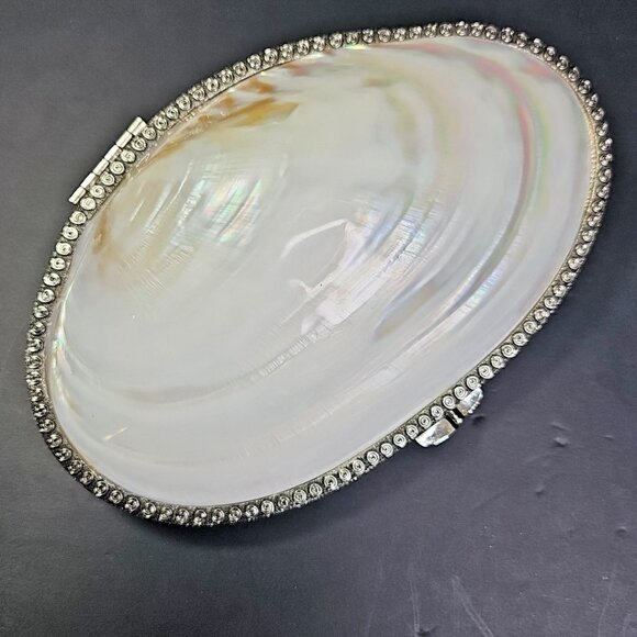 9 Inch Large Mother Of Pearl Trinket Or Jewelry Box WOW! Stunning And Gorgeous - Picture 7 of 16